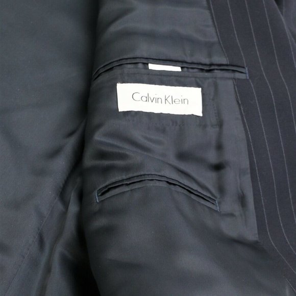 Calvin Klein Men's Sport Coat Size 46 R 100% Wool Jacket Blazer Dark Navy - Picture 4 of 13